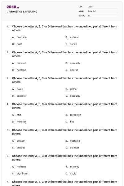 I. PHONETICS & SPEAKING