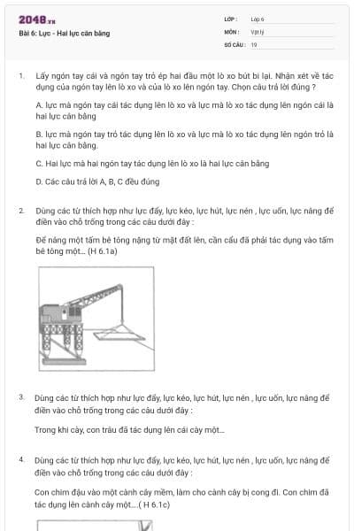 Bài 6: Lực - Hai lực cân bằng