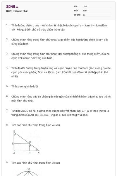 Bài 9: Hình chữ nhật
