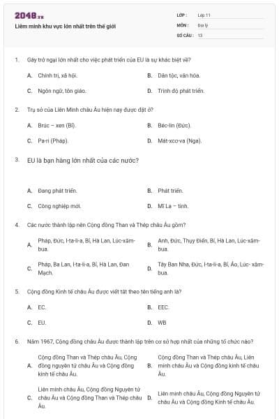 Liêm minh khu vực lớn nhất trên thế giới