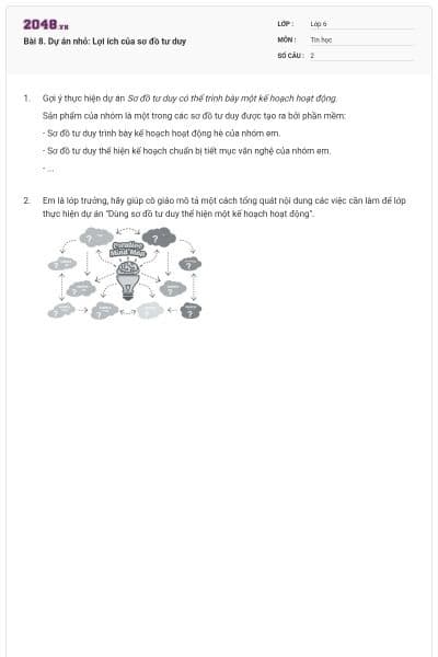 Bài 8. Dự án nhỏ: Lợi ích của sơ đồ tư duy