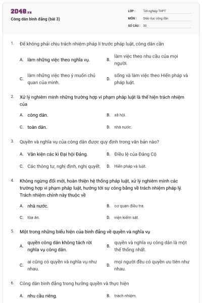 Công dân bình đẳng (bài 3)