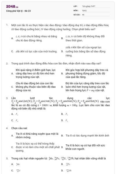 Công phá Vật lý - Đề 23