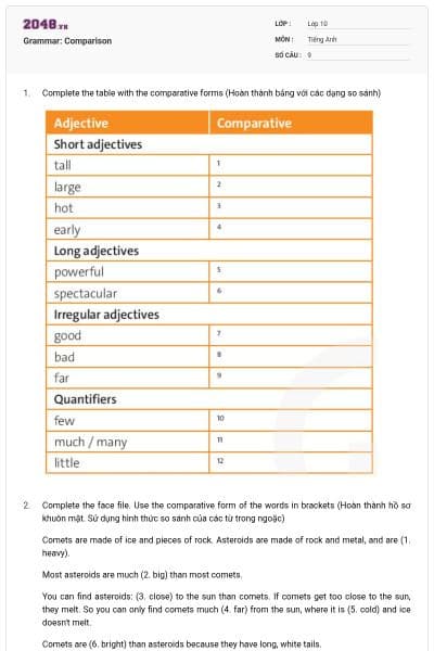 Grammar: Comparison