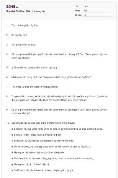 Soạn bài Sọ Dừa - Chân trời sáng tạo