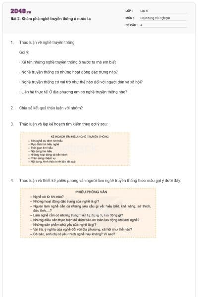 Bài 2: Khám phá nghề truyền thống ở nước ta