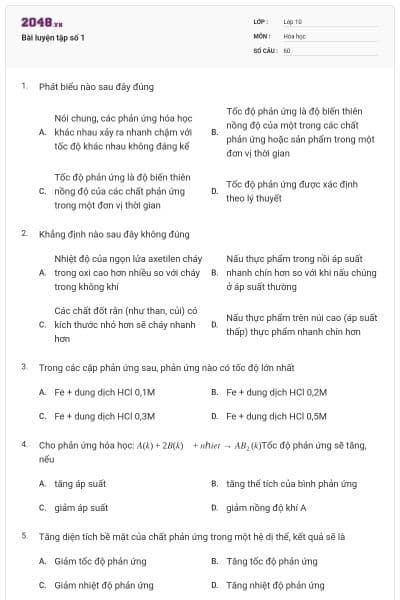 Bài luyện tập số 1