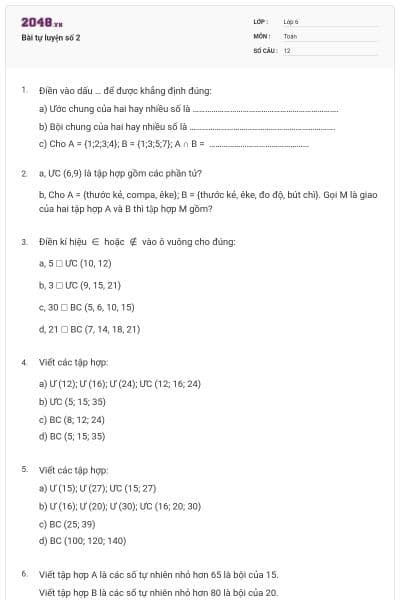 Bài tự luyện số 2
