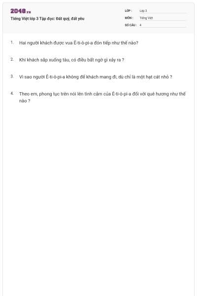Tiếng Việt lớp 3 Tập đọc: Đất quý, đất yêu