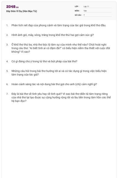 Đây thôn Vĩ Dạ (Hàn Mạc Tử)