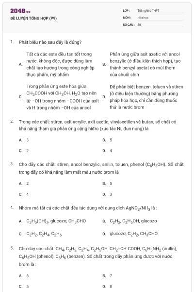 ĐỀ LUYỆN TỔNG HỢP (P9)