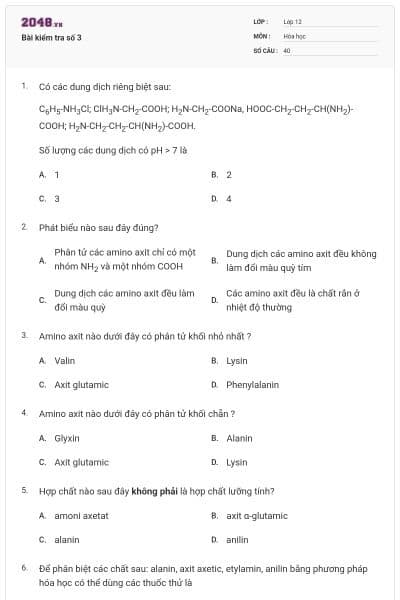Bài kiểm tra số 3