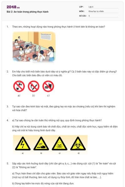 Bài 2: An toàn trong phòng thực hành