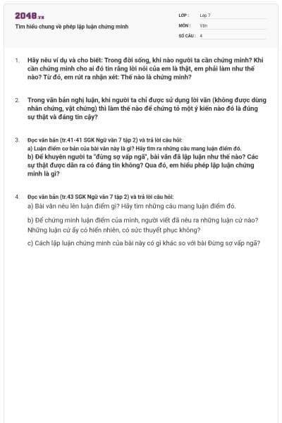 Tìm hiểu chung về phép lập luận chứng minh