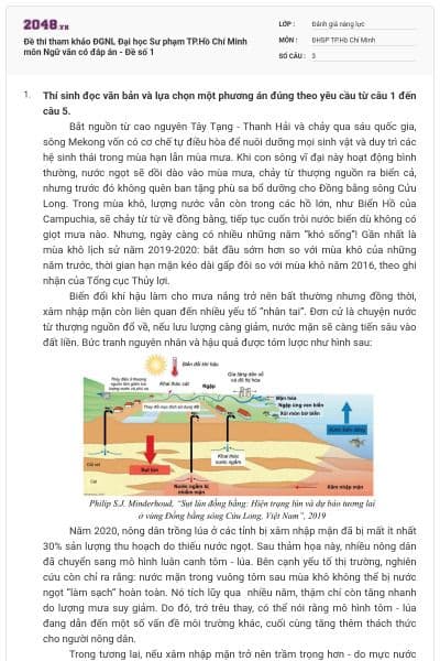 Đề thi tham khảo ĐGNL Đại học Sư phạm TP.Hồ Chí Minh môn Ngữ văn có đáp án - Đề số 1