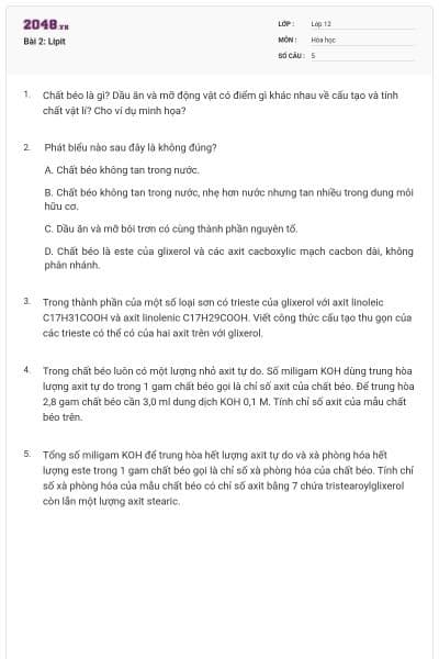 Bài 2: Lipit
