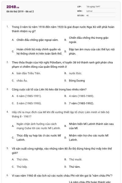 Đề thi thử 2019 - Đề số 2