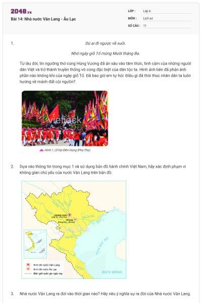 Bài 14: Nhà nước Văn Lang - Âu Lạc