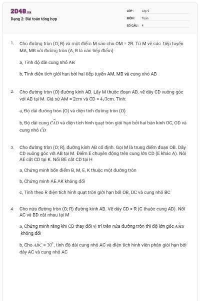 Dạng 2: Bài toán tổng hợp