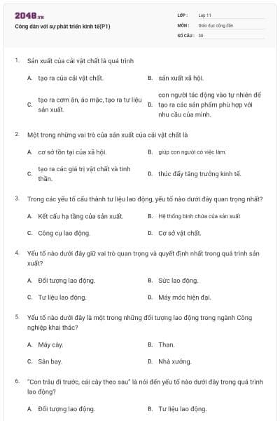 Công dân với sự phát triển kinh tế(P1)