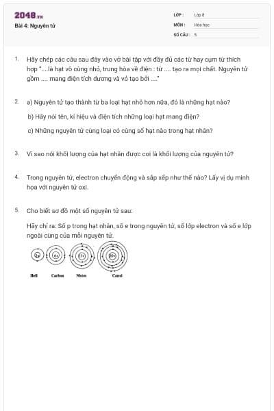 Bài 4: Nguyên tử
