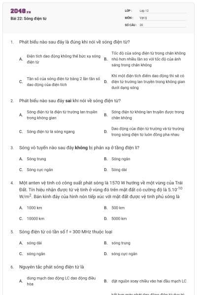 Bài 22: Sóng điện từ