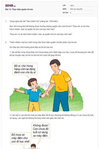 Bài 12: Thực hiện quyền trẻ em