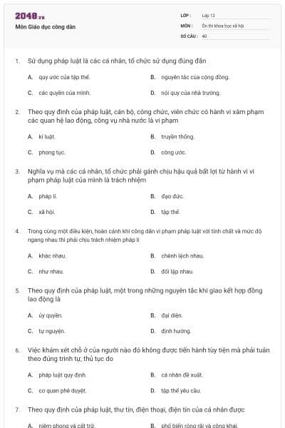 Môn Giáo dục công dân