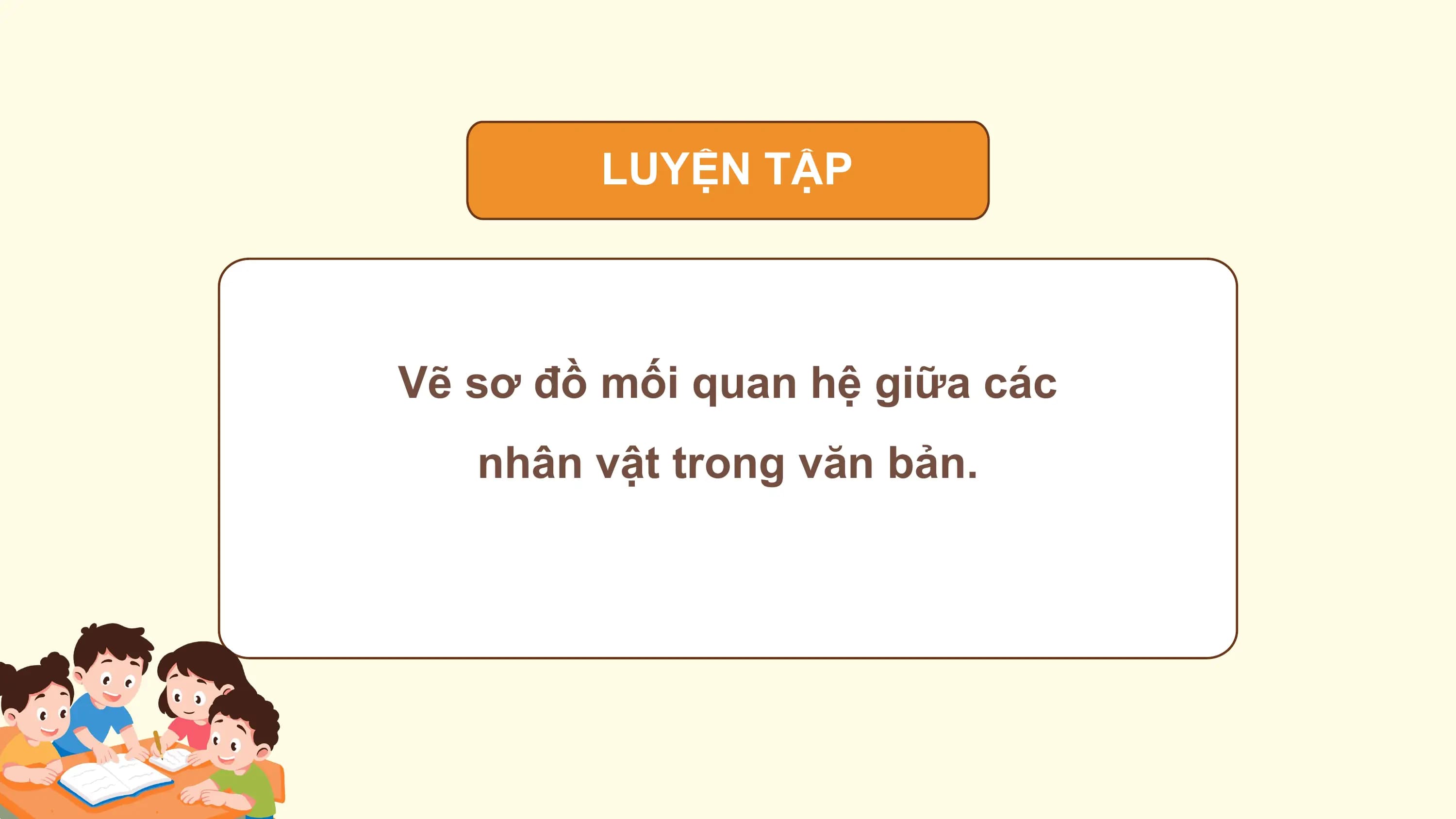 LUYỆN TẬP

Vẽ sơ đồ mối quan hệ giữa các
 nhân vật trong văn bản.