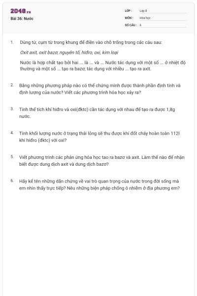 Bài 36: Nước