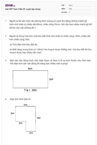 Giải VBT Toán 5 Bài 29: Luyện tập chung