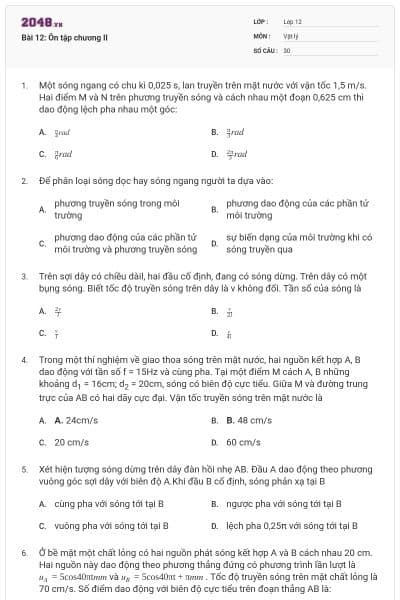 Bài 12: Ôn tập chương II