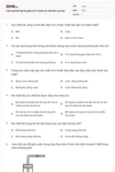 Cách giải bài tập Sự giãn nở vì nhiệt của chất khí cực hay