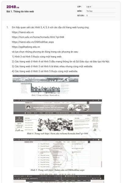 Bài 1. Thông tin trên web