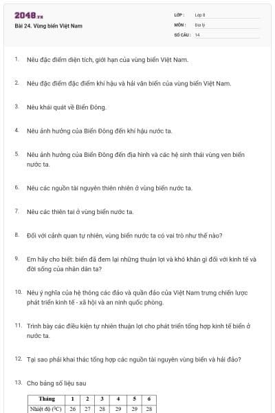 Bài 24. Vùng biển Việt Nam