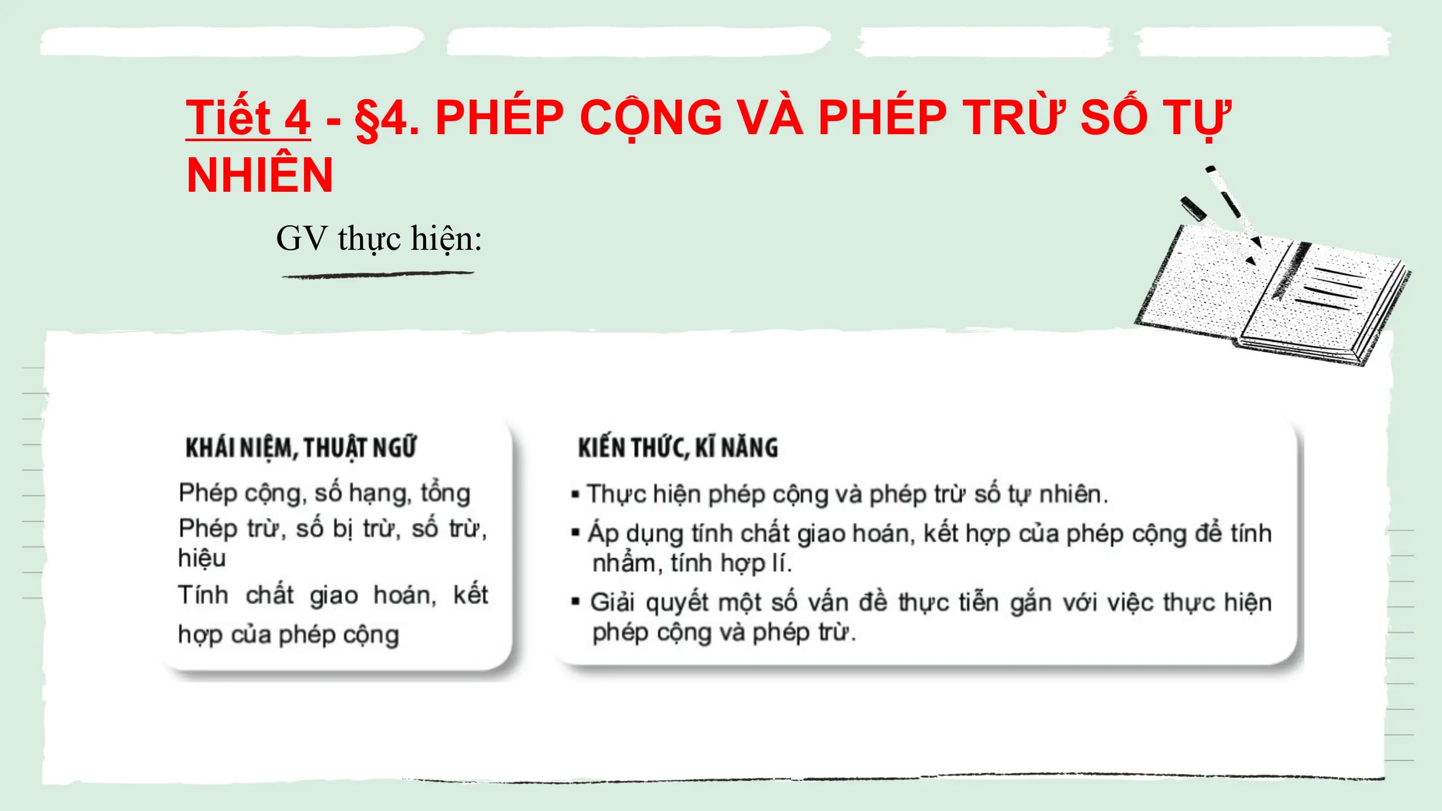 Bài giảng Toán 6 Bài 4. Phép cộng và phép trừ số tự nhiên