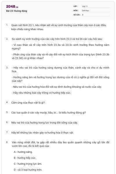 Bài 23: Hướng động