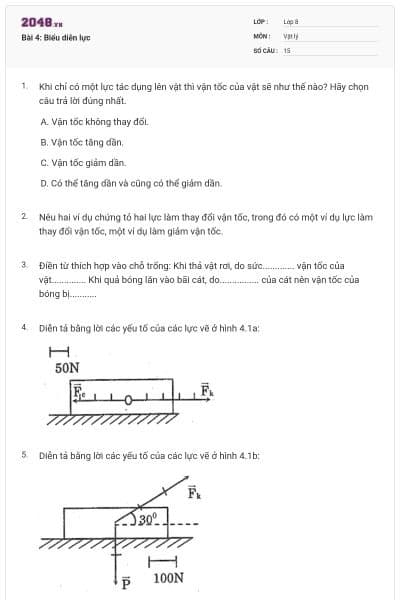 Bài 4: Biểu diễn lực