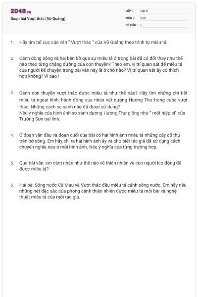 Soạn bài Vượt thác (Võ Quảng)