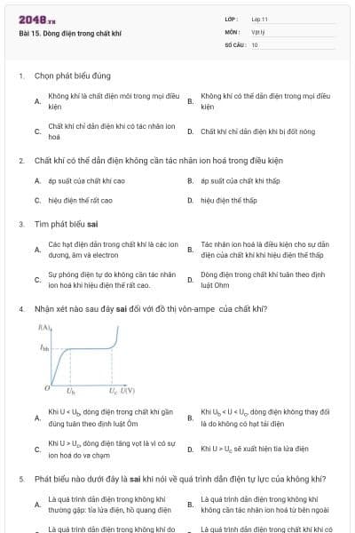 Bài 15. Dòng điện trong chất khí