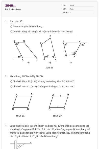 Bài 2: Hình thang