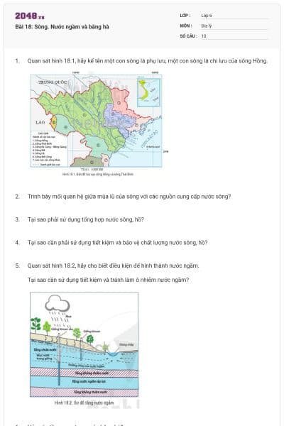 Bài 18: Sông. Nước ngầm và băng hà