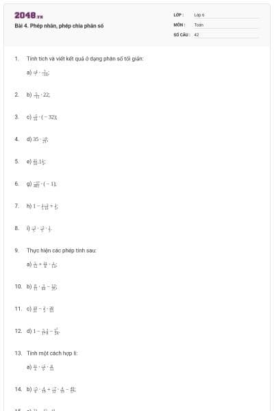 Bài 4. Phép nhân, phép chia phân số