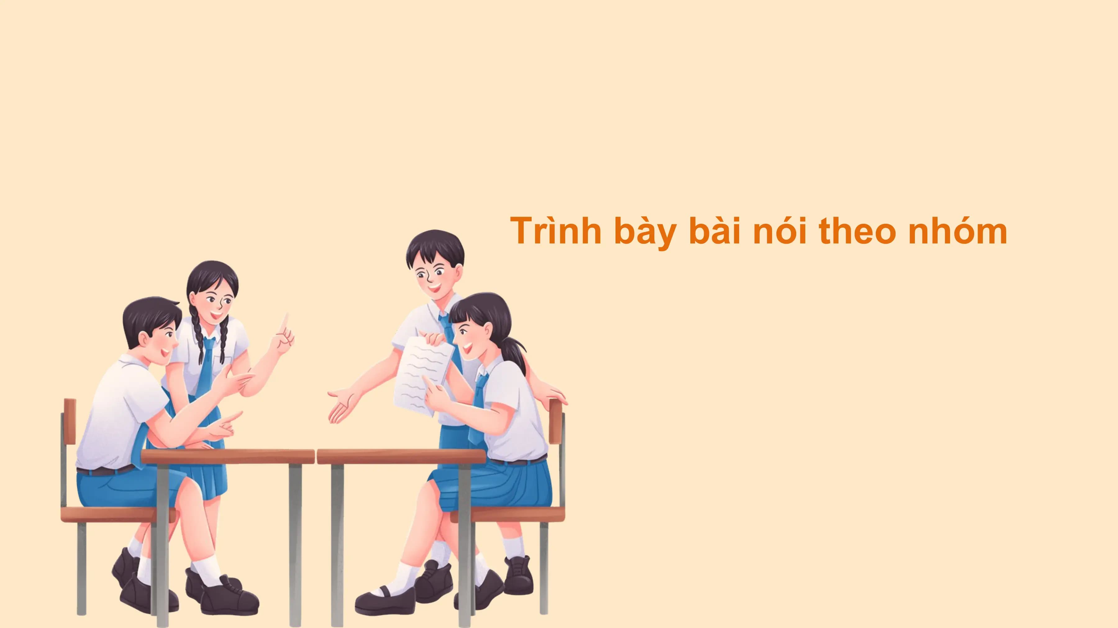 Trình bày bài nói theo nhóm
