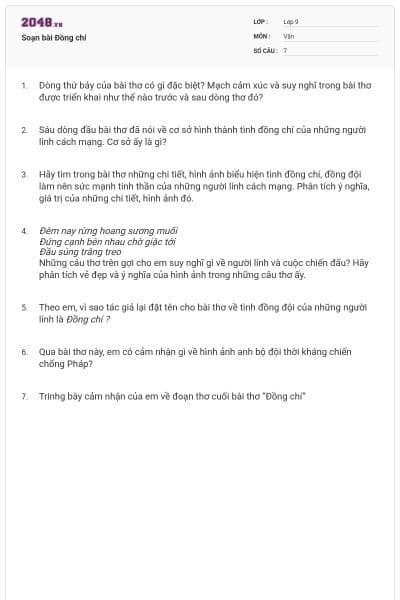 Soạn bài Đồng chí