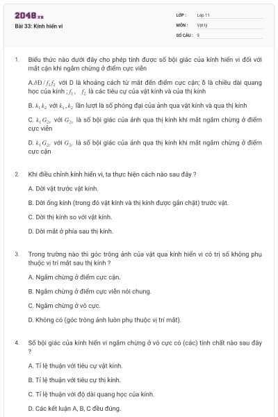 Bài 33: Kính hiển vi