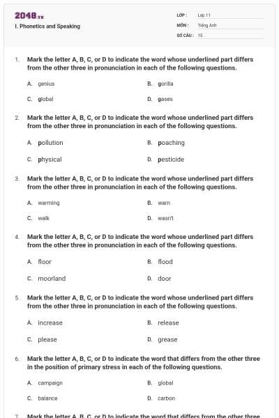 I. Phonetics and Speaking