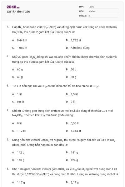 BÀI TẬP TÍNH TOÁN