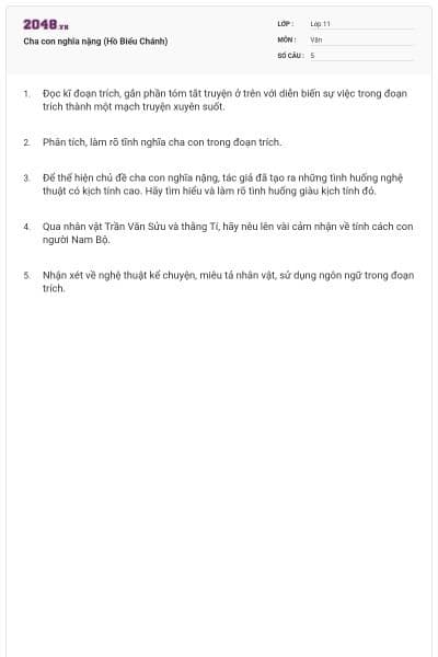 Cha con nghĩa nặng (Hồ Biểu Chánh)
