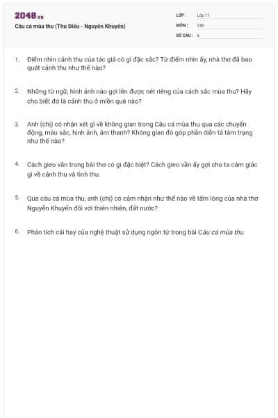 Câu cá mùa thu (Thu Điếu - Nguyễn Khuyến)